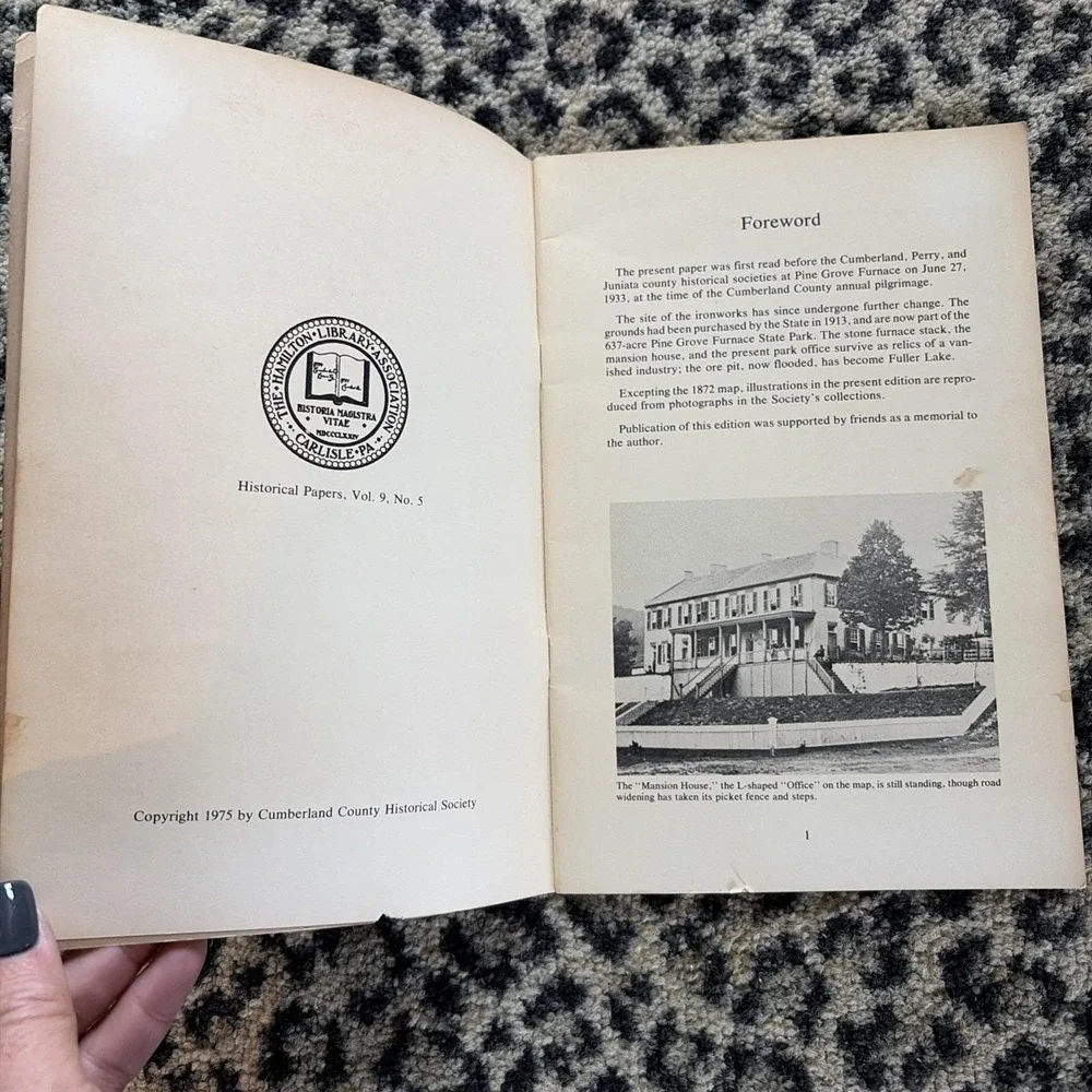 History of Pine Grove Furnace Lenore Embick Flower Cumberland Hist Scty 1974 VTG
